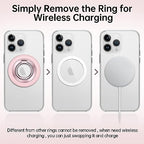 SYNCWIRE Magnetic Phone Ring Holder for MagSafe, 360° Rotation Cell Phone Grip Stand Finger Ring Kickstand Two-Sided Magnet Compatible with iPhone 17 Pro Max 16 15 14 13 12 MagSafe Accessories - color: Single Ring-1PCS-Light Pink