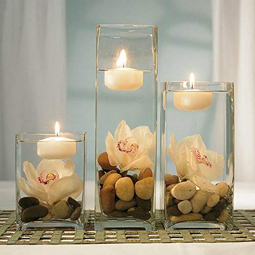 WGV Square Block Bud Vase, Width 2", Height 8", Clear Skinny Narrow Standard Floral Container Centerpiece for Wedding Party Event Home Office Decor, 1 Piece - size: 2"x8"H Block