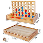 Glintoper Shut The Box & 4 in a Row Tables Game Set, Classic Wood Dice Game with Numbers & Line Up 4 Game for Kids Family, Living Room Rustic Coffee Table Decor, Travel Game Strategy Board Games - style: Shut The Box & 4 in a Row