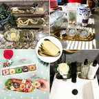 10 Pack 7 Inch Oval Stainless Steel Decorative Tray, Stainless Steel Tea Fruit Tray, 7 inch Gold Oval Trays for Bathroom Vanity, Jewelry, Perfume & Key Organizer (Gold) - size: 10 Pack 7 Inch