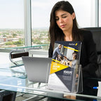 MaxGear Acrylic Brochure Holder 6 x 9 Inches, Clear Plastic Countertop Literature Holders, Bi-fold Flyer Display Stand for Pamphlets, Booklets, Magazines, Menus, Multi Purpose Organizer, 6 Pack - size: 6''x8'', style: 6 Pack