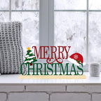 COCHIE Metal Merry Christmas Sign, Christmas Tree Table Centerpieces Decorations for Home, Office, Shelf, Mantel, Indoor, Xmas Red and Green Party Decor Supplies (XMAS A) - style: XMAS A