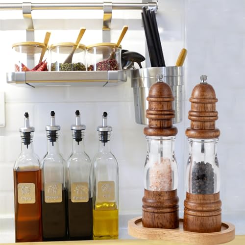 Salt and Pepper Wooden Mill Rest, Wood colours Pepper Grinder Tray, Work Surface and Dining Table Protector (Pepper mill not included) - color: H Wood Colours Mill Tray