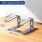 BESIGN LS03 Aluminum Laptop Stand, Ergonomic Detachable Computer Stand, Notebook Holder Compatible with MacBook Air Pro, Dell, HP, Lenovo More 10-15.6" Laptops, Space Gray - color: D-Space Gray