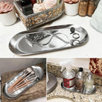 10 Pack 9 Inch Oval Stainless Steel Decorative Tray, Stainless Steel Tea Fruit Tray, 9 inch Silver Oval Trays for Bathroom Vanity, Jewelry, Perfume & Key Organizer (Silver) - size: 10 Pack 9 Inch