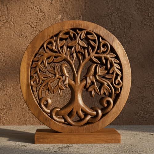 Decozen Solid Wood Tree Sculpture, Gift for Mom, Home Decor, Living Room, Boho, Coffee Table, Centerpiece Table Decorations, Mantle, Bathroom Shelf, Farmhouse, Christmas Decorations, Mothers Day Gifts - color: Mauk - Large