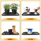 Ottomanson 15" x 30" Multi-Purpose Boot Tray – Waterproof Shoe & Pet Feeding Spill Tray, Litter Box & Pee Pad Holder, Painting & Planting Mat, 1.2" Raised Edge Floor Protection - color: A Black, size: Tray - 15" x 30"