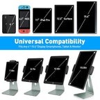 AboveTEK Elegant Tablet Stand, Aluminum Holder for 7-13 inch Tablets, Desktop Kiosk POS Stand Compatible w/iPad Pro Air Mini, Galaxy Tab, Tablet Mount for Store Office Reception Kitchen (Gray) - color: Gray