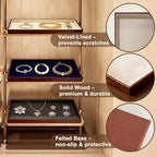 Large Solid Wood Jewelry Watch Tray, Velvet Jewelry Board Display Trays for Key Wallet Ring，Stackable Wooden Jewelry Drawer Organizer Showcase Jewelry Holder(Royal Blue) - color: Blue