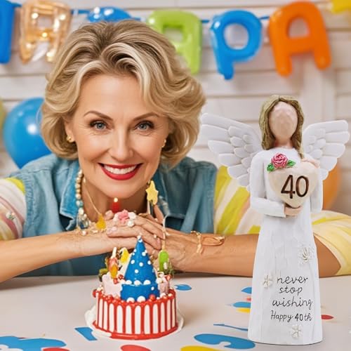 40th Birthday Gifts Women, 40th Birthday Decorations for Women, Sculpted Hand-Painted Figurine - style: 40th Birthday Gifts
