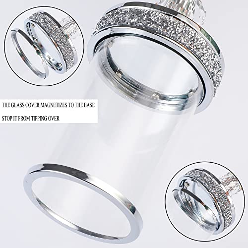 Candle Holder, Pillar Candle Holders, Crystal Candlesticks Holder for Wedding, Parties, Events, Chirstmas,Home Decor, Table Centerpieces CH048LD - size: Silver ( L )