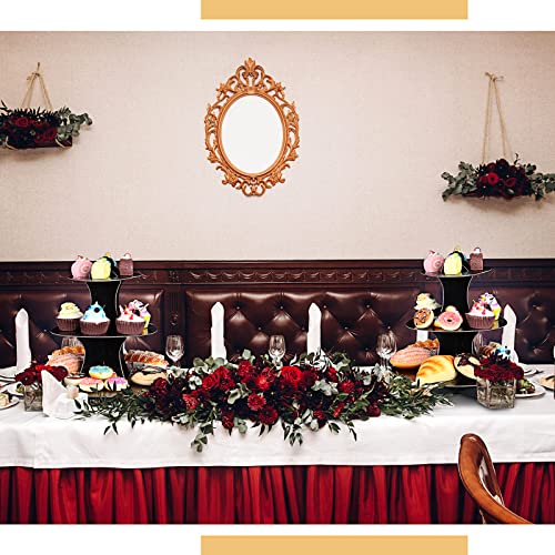 Zopeal 7 Pcs Dessert Table Display Set 3-Tier Cupcake Stand 1-Tier Cup Cake Display Tower Platters and Serving Trays Cardboard Cake Cookie Holders for Wedding Birthday Party Baby Shower(Black) - color: Black