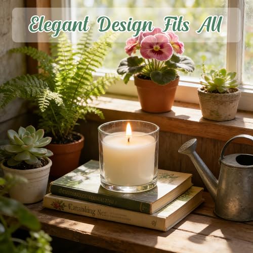 SUPMIND 6 Pack Glass Candle Jars-18 fl.oz Clear Empty Candle Jars with Bamboo Lids, Bulk Candle Jars for Making Candles Containers - Dishwasher Safe - color: Clear, size: 18oz