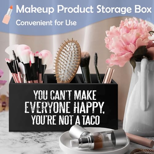 SNNDER Funny Office Pen Holder, Inspirational Desk Decor, You Can't Make Everyone Happy You're not a Taco Acrylic Pen Pencil Holder Organizer for Home Office Desk Accessories, - color: You Can't Make Everyone Happy