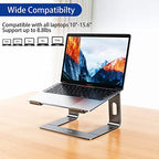 BESIGN LS03 Aluminum Laptop Stand, Ergonomic Detachable Computer Stand, Notebook Holder Compatible with Air, Pro, Dell, HP, Lenovo More 10-15.6" Laptops, Gray - color: C-Gray