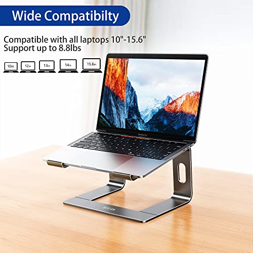 BESIGN LS03 Aluminum Laptop Stand, Ergonomic Detachable Computer Stand, Notebook Holder Compatible with Air, Pro, Dell, HP, Lenovo More 10-15.6" Laptops, Gray - color: C-Gray