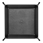 SITHON Valet Tray Desktop Storage Organizer - Multi-Use PU Leather Catchall Tray Bedside Nightstand Caddy Dice Holder for Keys, Phone, Wallet, Coin, Jewelry, Traveling and More, Black