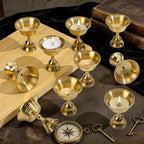 20 Pcs Brass Candle Holder, 2.46 Inch Ghee Lamp Butter Lamp Holder Copper Butter Lamp Cups Metal Golden Cup Candle Holders for Diwali Pooja Devas Diya Mother's Day Weddings Home Decor