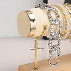 Bracelet Display Holder Bangle Storage Single Tier T-bar Stand Towers for Jewelry Wrist Watch Organization, White