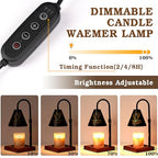 Funistree Candle Warmer Lamp with Timer Dimmable, Anniversary Birthday Wedding Gifts for Women Men Couple, Adiustable Height Candle Warmer Black Candle Lamp - color: Valentine