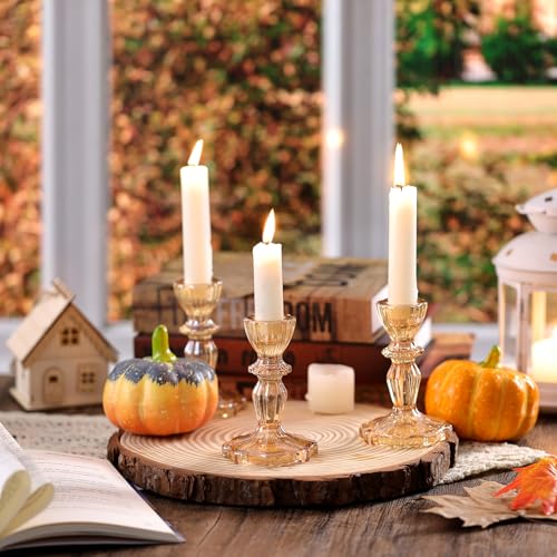 Glass Candlestick Holders Bulk, 6PCS Gold Taper Candle Holders for Table Centerpiece, Gold Tall Candle Stick Holder Stand for Wedding Decorations, Birthday, Christmas Table Decor - color: Gold, size: Flower
