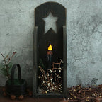 CVHOMEDECO. Real Wax Hand Dipped Battery Operated LED Timer Taper Candles Country Primitive Flameless Lights Décor, 6-3/4 Inch, Matt Black, 2 PCS in a Package - color: Matt Black 2 Pcs