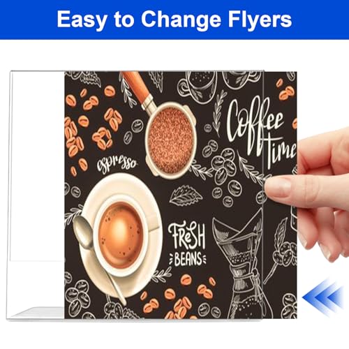Horizontal Acrylic Sign Holder 5 x 7, L-Shape Clear Plastic Display Stand for Tabletop, Acrylic Stands for Flyers, Table Paper Holder, Vertical Sign Holder 5x7 for Restaurants, Office and School (Slant 6 Pack 7x5) - size: Slant 6 Pack 7x5