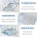 Aoderun Glass Vase Crystal Vase Heavy Duty Large Flower Vase for Dining Table Kitchen Office Home Shelf Wedding Living Room Centerpieces(Iridescent Clear) - color: Iridescent Clear