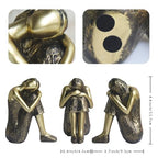 Pigort Rustic Gold Thinker Statue Abstract Sculpture - Collectible Woman Figurine Art Home Office Bookshelf Decorative Objects Desktop Decor for Women, 4.6 x 3.7 x 2.6 inches