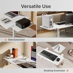 PEGZONE Desk Extender Tray, 24" x 12" Clamp On Shelf, Desk Extension with Laptop Holder, Table Arm Rest, Clamp On Keyboard Tray for Office and Home, Workstation Organizer, Medium, White - size: 24 x 12 inch, style: White with laptop shelf