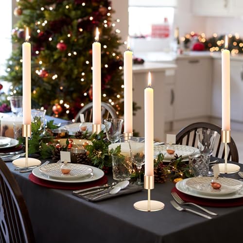 Sieral Candle Holders Bulk Taper Candlesticks Holders Set Modern Decorative Metal Candelabras for Wedding Anniversary Home Dinning Table Centerpiece Xmas Party Decor(Gold,36 Pcs) - color: Gold