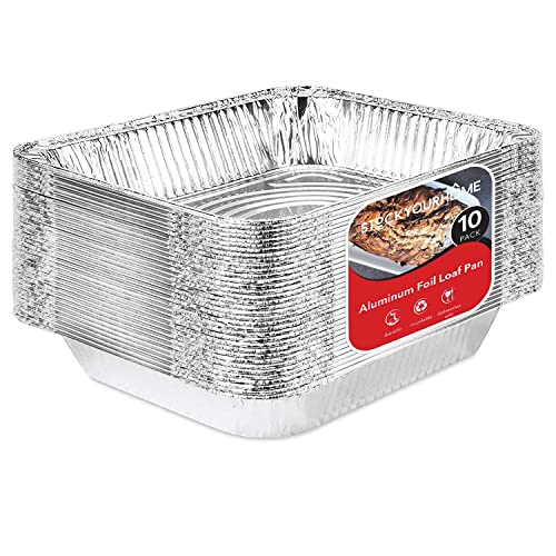 Aluminum Pans 9x13 Disposable Foil Pans (10 Pack) - Half Size Steam Table Deep Aluminum Trays - Tin Foil Disposable Pans Great for Cooking, Heating, Storing, Prepping Food, Stock Your Home - size: 10 Pack