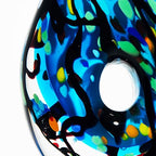 Luxury Lane Hand Blown Abstract Hollow Blue Tear Drop Sommerso Art Glass Sculpture for Home Decor 14 inch Tall Centerpiece Table Decoration - size: 14" tall