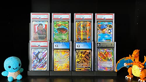 EnderToys Graded Card Display Stand (2 Pack) (2 Tier) (Black) - Compatible with PSA, Beckett, and CGC - size: 2-tier