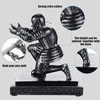 Spakon Knight Pen Holder with 2 Pens Resin Desk Organizers and Accessories Funny Executive Pen Stand Fancy Cool Office Gadgets Cool Desk Decorations for Men Home Supplies(Classic,Iron)