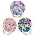 Bonoma Finger Ring Stand, 3-Pack 360 Degree Rotating Universal Cell Phone Holder Bracket Stand Mount Grip Compatible Smartphones and Tablet - Mermaid Fish Scale - color: Mermaid Fish Scale