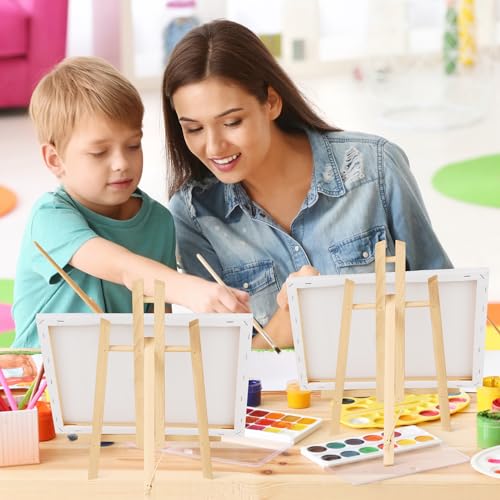 ESRICH 2 Pack 11.8" Wood Easels,Tabletop Easel for Painting,Painting Party, Displaying Canvases, Kids Student Table School Desktop, Portable Canvas Photo Picture Sign Holder - style: 11.8"-2P