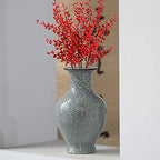 Chinese Ceramic Art Handmade Antique ice Crack Glaze vases Big China Porcelain Flower Bottle Vase Mild Mint Green - color: Mild Mint Green