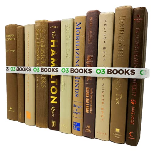 Curated Decorative Books Hardcover Décor Books for Home Décor, Choose Color, Interior Design, Office, Wedding Display, Instant Library, or Staging (One Foot, Brown) - color: Brown, size: One Foot