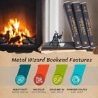 Renovatio Black Metal Bookend – Sturdy, Non-Slip Minimalist Bookends with Non-Skid Base for Shelves – Unique Geeky Decor for Home, Office & Kids Room – LOTR - style: LOTR
