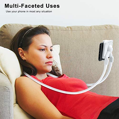 B-Land Cell Phone Holder, Universal Mobile Phone Stand, Lazy Bracket, DIY Flexible Mount Stand with Multiple Function - color: White