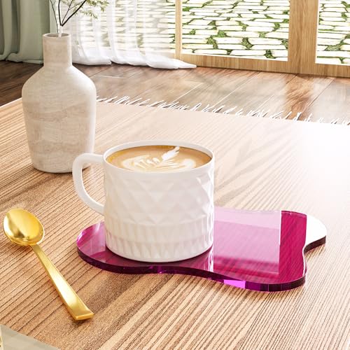 Acrylic Coaster for Desk, Clear Bar Drink Coaster, Clear Cloud Shape Coffee Cup Coaster, Perfect for Tabletop Protection and Accessories Display. - color: Purple
