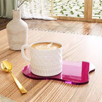 Acrylic Coaster for Desk, Clear Bar Drink Coaster, Clear Cloud Shape Coffee Cup Coaster, Perfect for Tabletop Protection and Accessories Display. - color: Purple