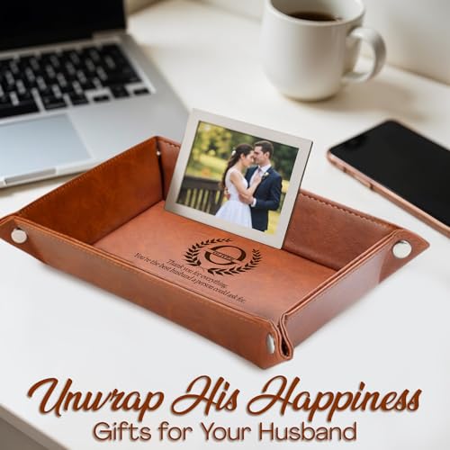 Personalized Engraved Leather Tray for Men with Engraved Name, PU Leather Valet Organizer for Dad, Custom Gift for Him, Custom Catchall Tray for Desk, Office, Accessories Travel Organizer for Men - style: Men Gift