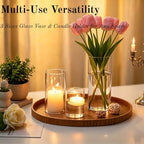Set of 12 Glass Cylinder Vases for Centerpieces with 8 Pack Vase Filler 12 Pearl String 24 White Floating Candles for Table Centerpieces for Wedding Party Home Decor 5, 6, 8 Inch - style: 12 Set(6,8,10Inch)