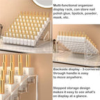 5 Tier Acrylic Display Stand Organiser with Fences, No Assembly Perfume Stand Organiser, Clear Display Shelf for Home, Office, Retail for Funko Figures Toys Cupcake Food, Cologne, Cosmetics, Storage