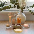 VOSAREA Magnetic Aromatherapy Candlestick - Unique Stainless Steel Rotating Tea Light Holder for Home D Cor and Candlelight Dinners