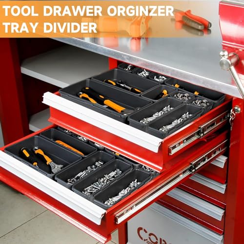 Tool Box Organizer Tray, Toolbox Desk Drawer Organizer, Tool Box Tray, Toolbox Organization Storage for Rolling Tool Chest (24 PCS) - color: 24 PCS