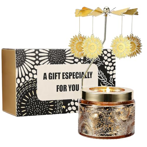 Mothers Day Gifts for Mom Wife Daughter Sister, Birthday Gifts for Women, Unique Sunflower Gift for Friends Women, Rotatable Scented Candles Gift for Mothers Day Anniversary Christmas (Sunflower) - size: Sunflower
