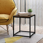 FURINNO Camnus Modern Living End Table, Columbia Walnut, 15.75 in x 15.75 in x 17.83 in - color: Columbia Walnut, size: 1 Tier, Metal Frame